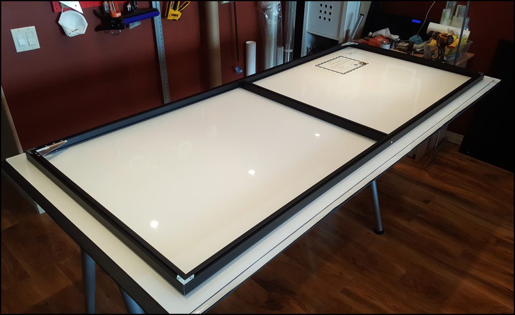 Acrylic facemount print backing at Alex Gubski print shop