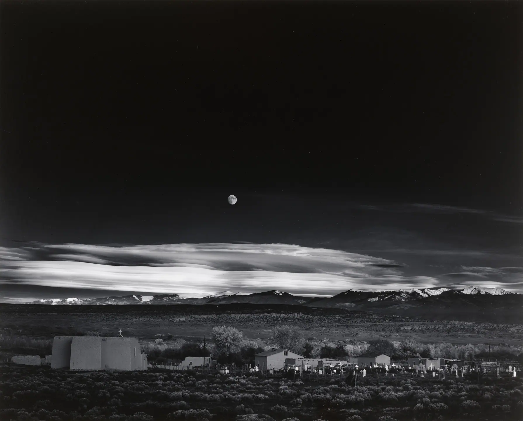 Moonrise Over Hernandez photograph by Ansel Adams