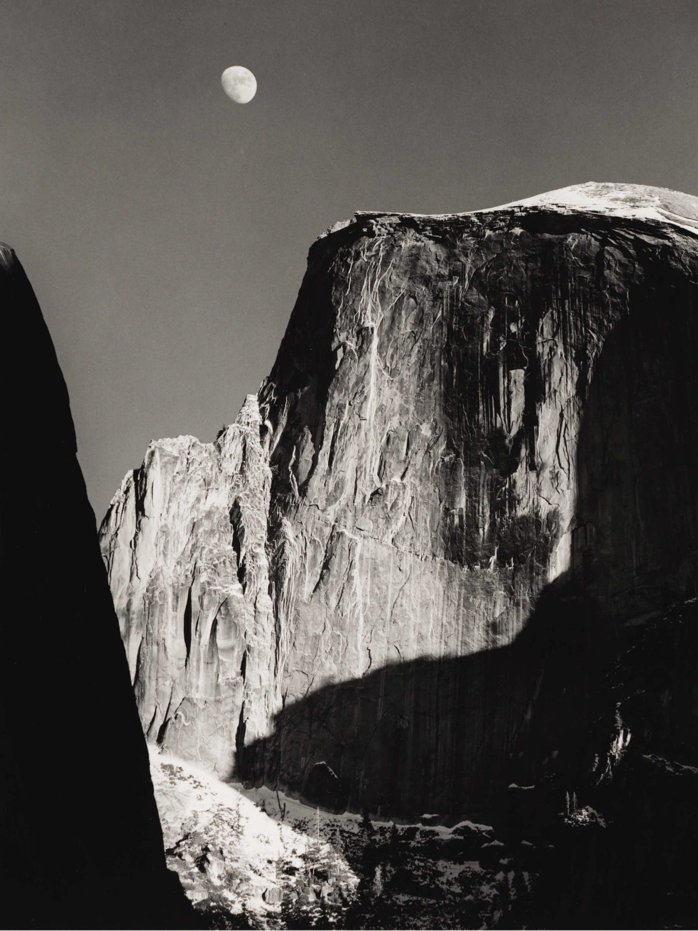 Moon and Half Dome by Ansel Adams