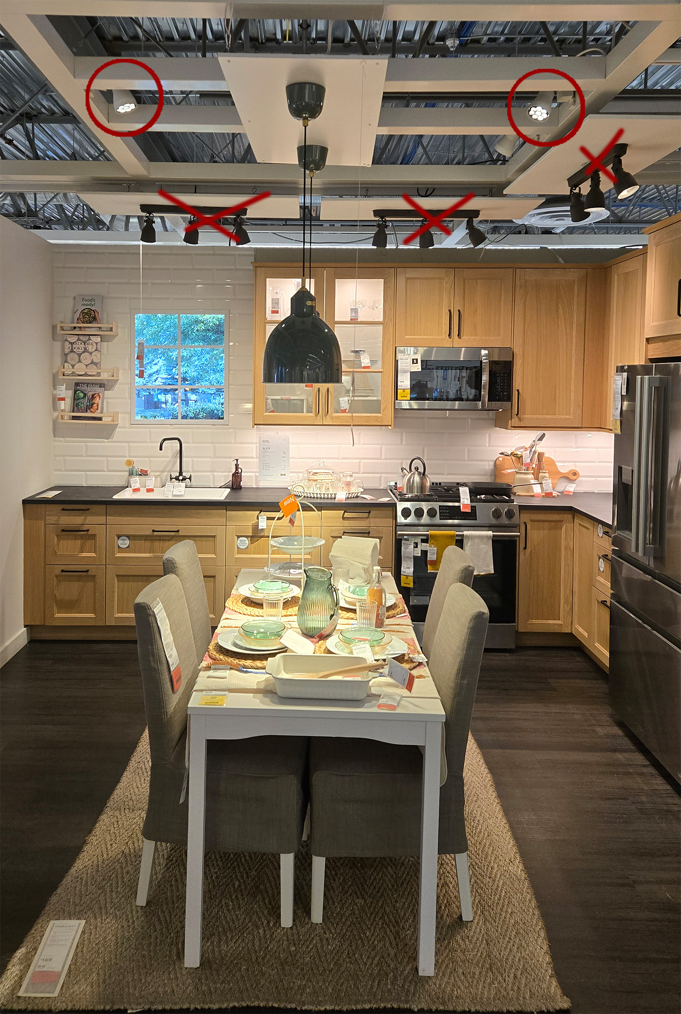 Third IKEA showroom scene showing how non-retail lighting creates warmth and focus